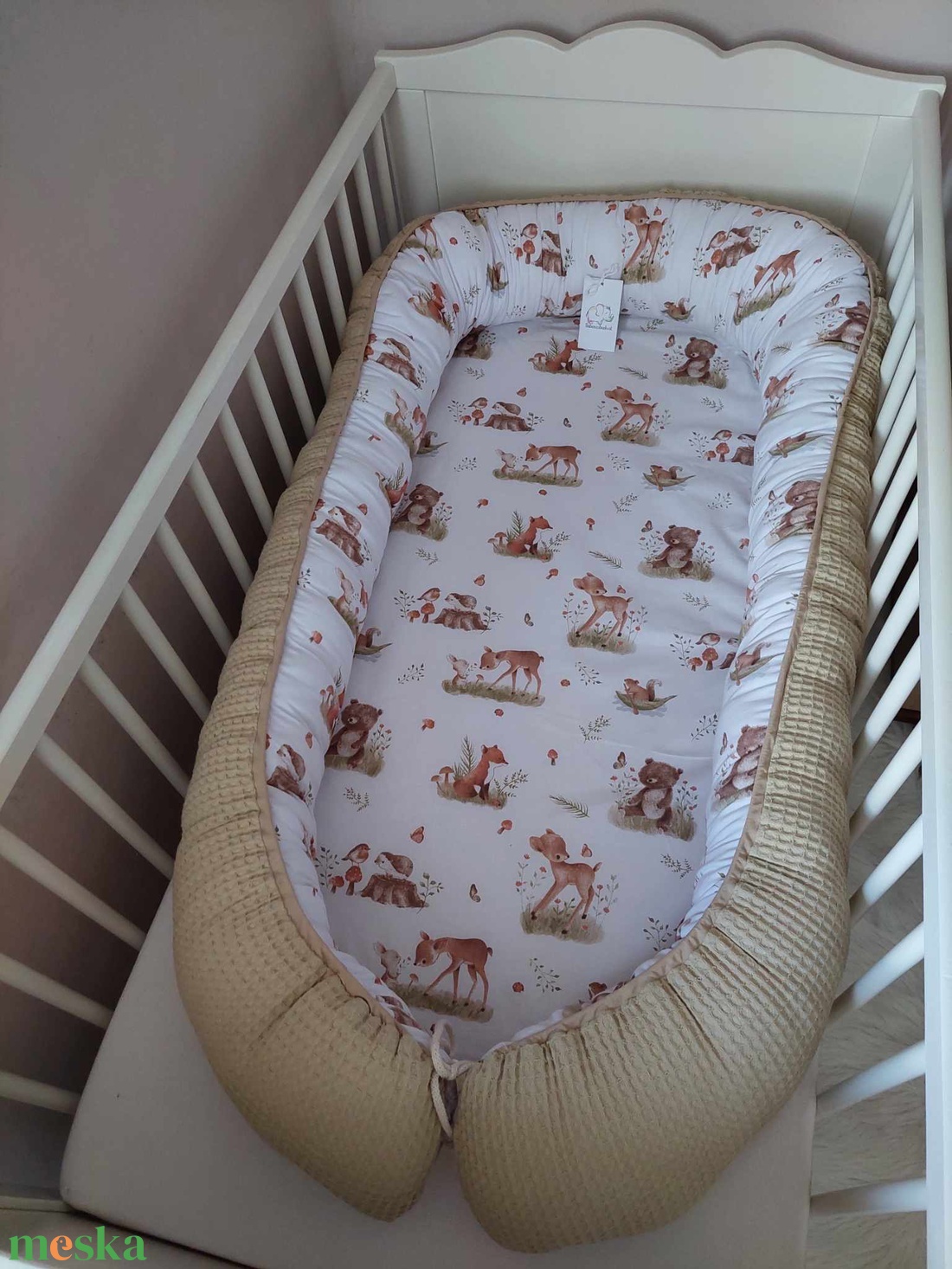 Őzikés, macis, bézs waffle, 3XL-es babafészek - otthon & életmód - babaszoba, gyerekszoba - babafészek - Meska.hu Őzikés, macis, bézs waffle, 3XL-es babafészek - otthon & életmód - babaszoba, gyerekszoba - babafészek - Meska.hu