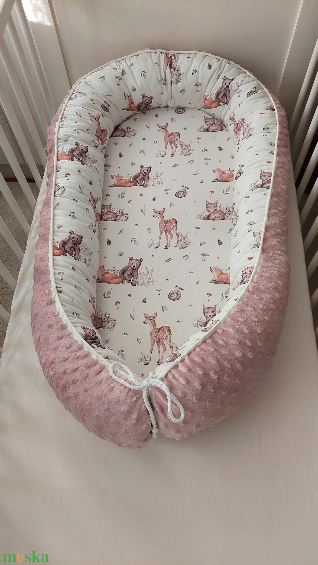 Pasztellmályva erdei állatok, XL-es babaszoba szett - baba - mama - babaágyneműk - babafészek - Meska.hu