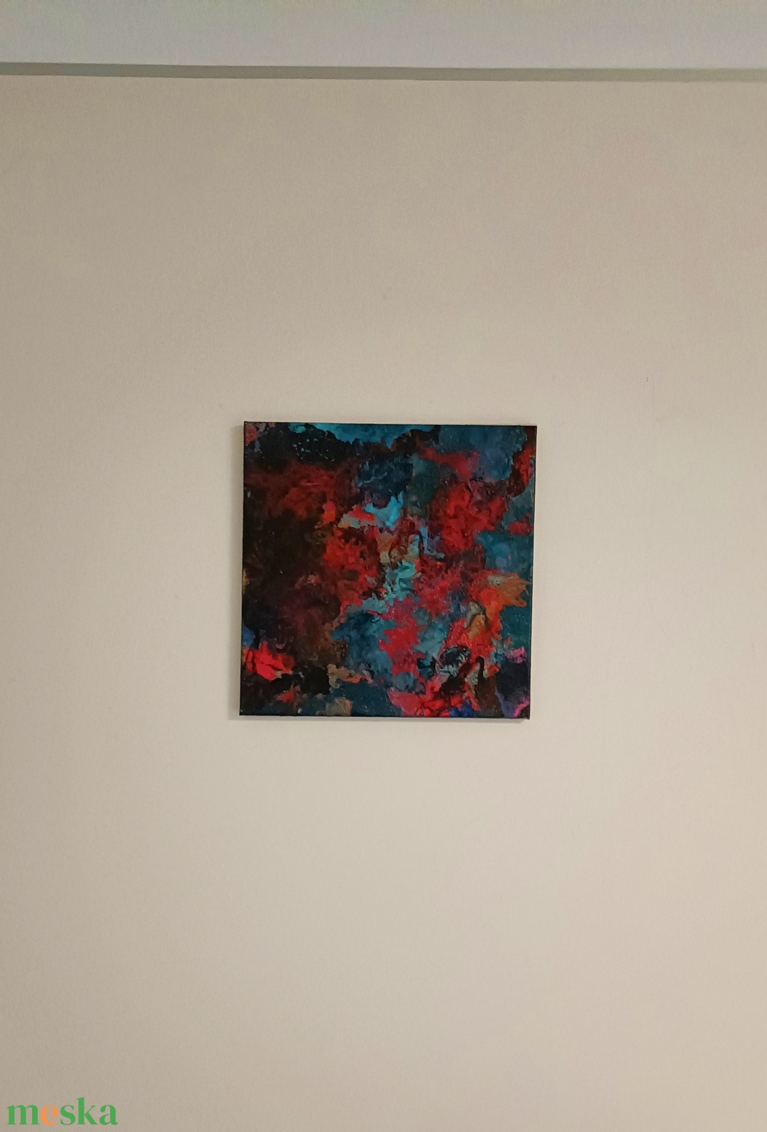 Összeolvadás 40 � 40 cm, Olaj�akril fúziós technikával készült absztrakt festmény - művészet - festmény - festmény vegyes technika - Meska.hu