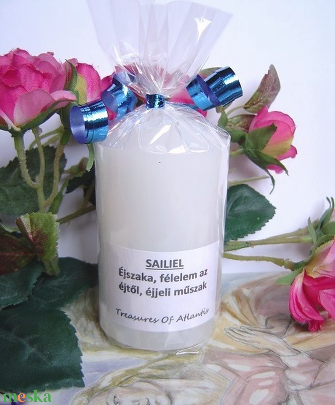 Beavatott atlantiszi angyalgyertya - SAILIEL - otthon & életmód - gyertya, illat, aroma - gyertya - Meska.hu
