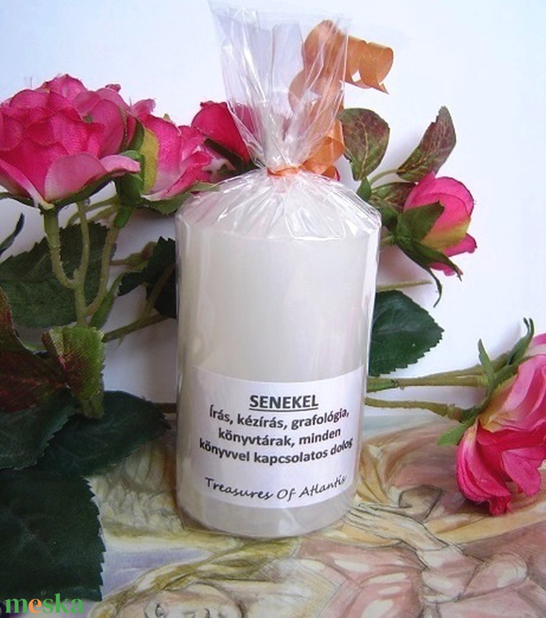 Beavatott atlantiszi angyalgyertya - SENEKEL - otthon & életmód - gyertya, illat, aroma - gyertya - Meska.hu