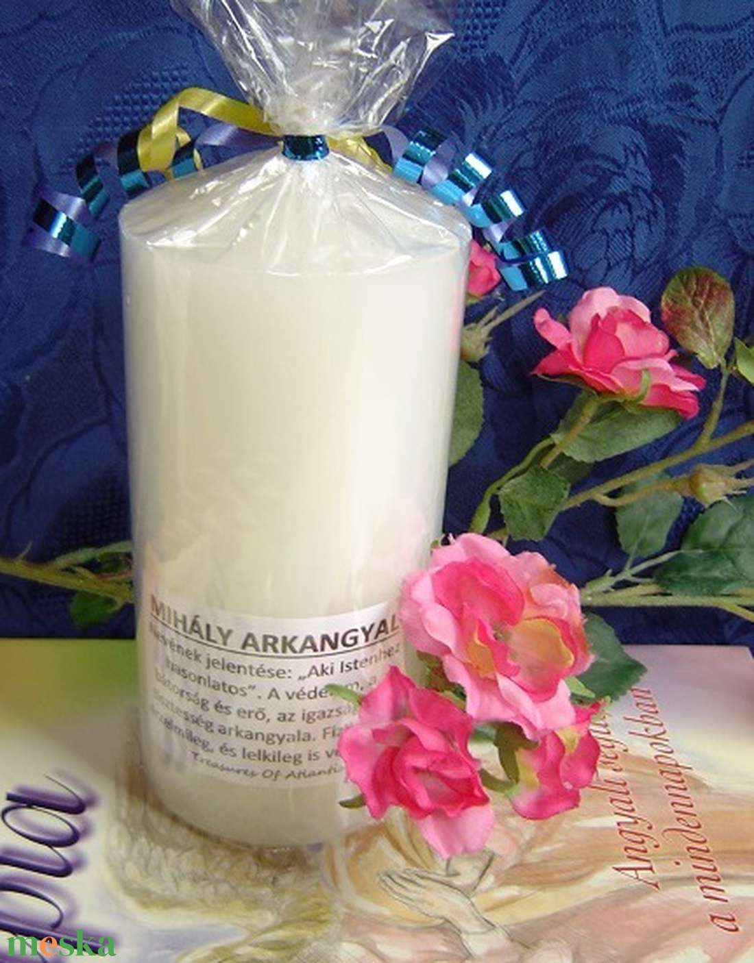 Beavatott NAGY arkangyal gyertya - MIHÁLY - otthon & életmód - gyertya, illat, aroma - mécses és mécsestartó - Meska.hu