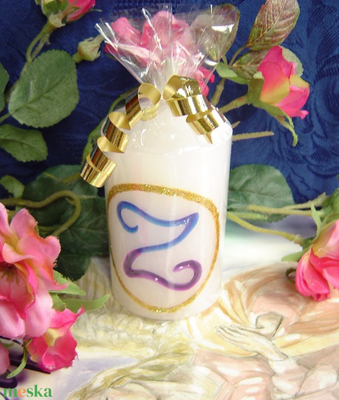 Beavatott arkangyal gyertya - ZADKIEL - otthon & életmód - gyertya, illat, aroma - gyertya - Meska.hu