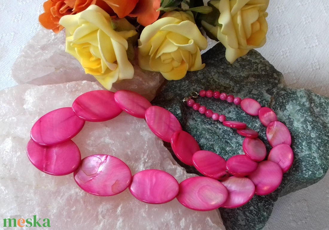 Csodaszép pink kagyló nyaklánc - ékszer - nyaklánc - medál nélküli nyaklánc - Meska.hu Csodaszép pink kagyló nyaklánc - ékszer - nyaklánc - medál nélküli nyaklánc - Meska.hu