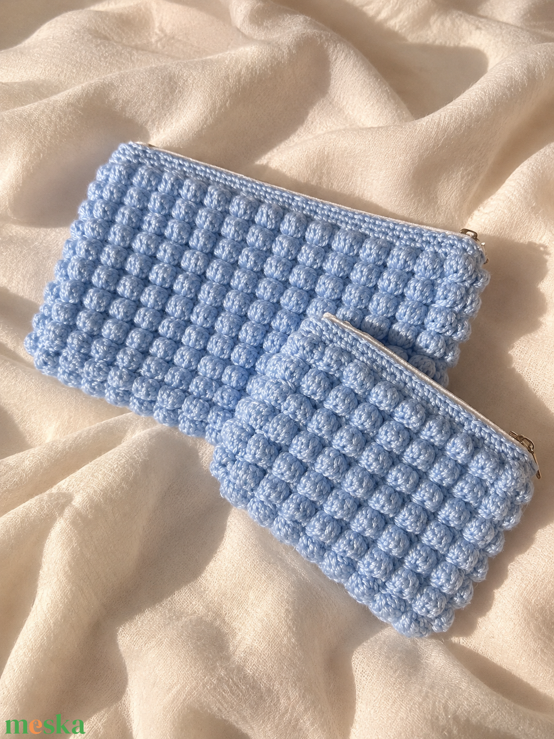 Kézzel készített buborékmintás horgolt clutch szett � Jumbo + Mini táskák � választható színekben -  - Meska.hu