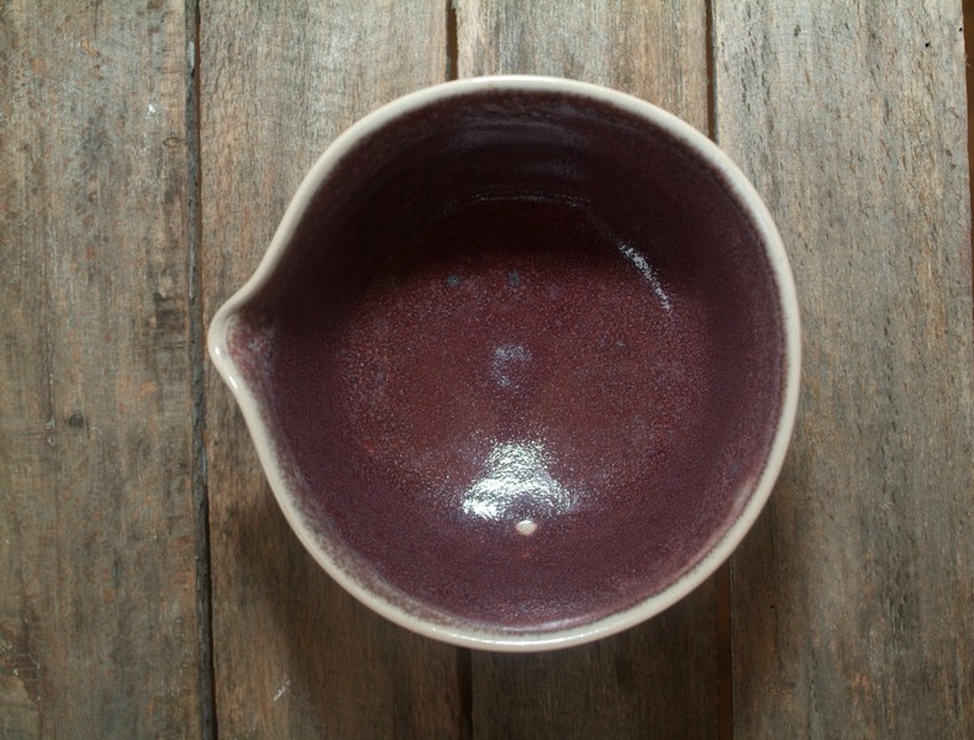 Kerámia csőrős keverőtál (repesztett) -  - Meska.hu