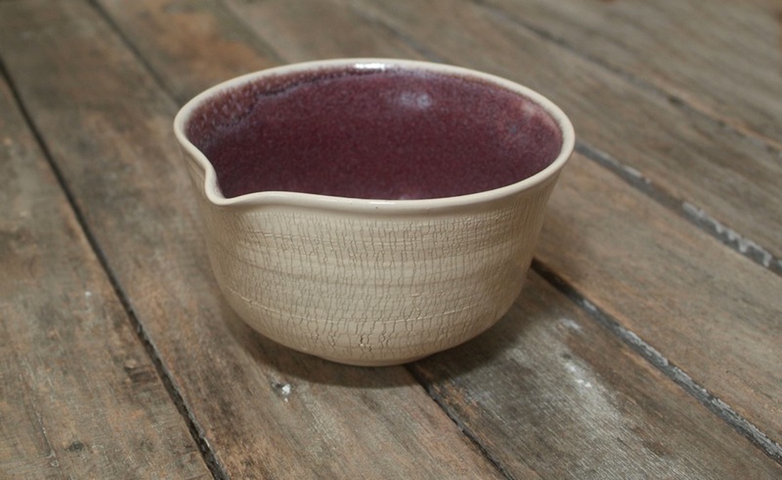 Kerámia csőrős keverőtál (repesztett) -  - Meska.hu