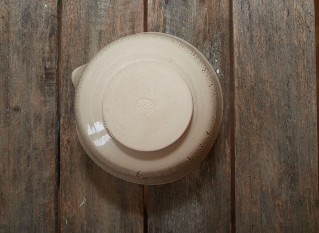 Kerámia csőrős keverőtál (repesztett) -  - Meska.hu