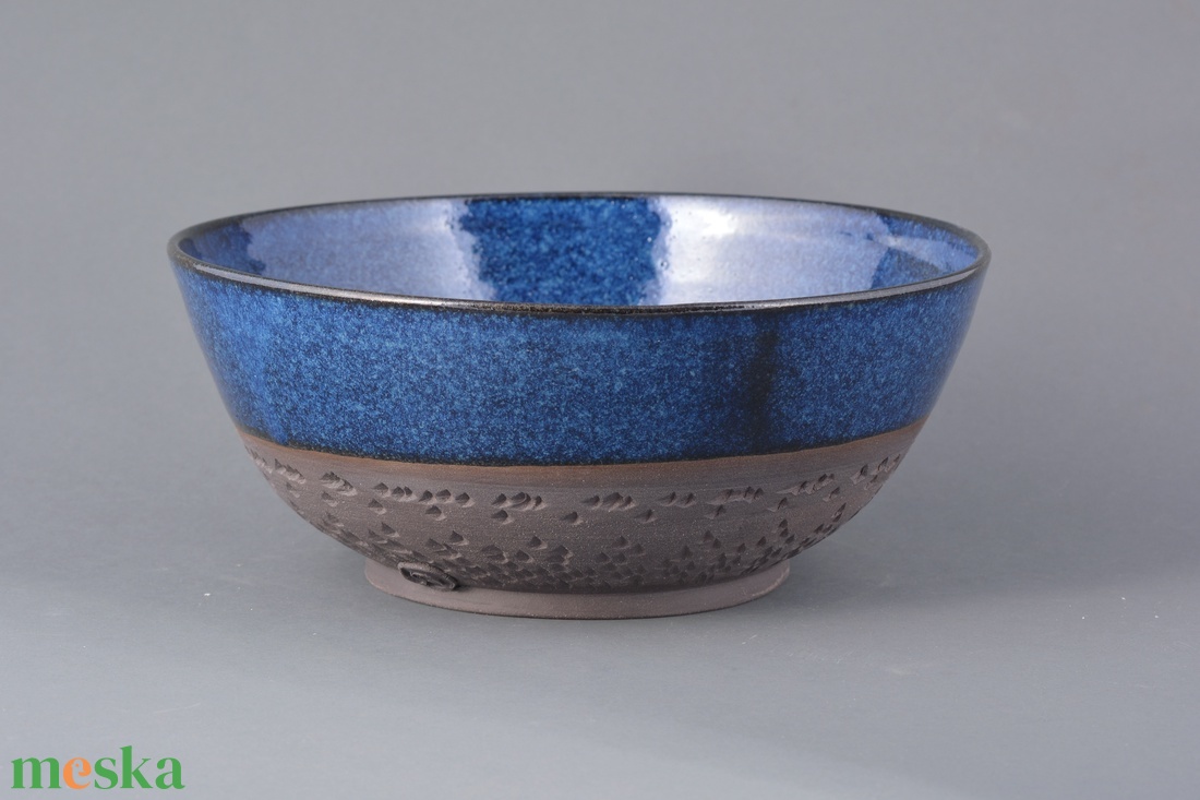 Kerámia nagyméretű tál (kék) - otthon & életmód - konyhafelszerelés, tálalás - tálalás - kínálótál - Meska.hu