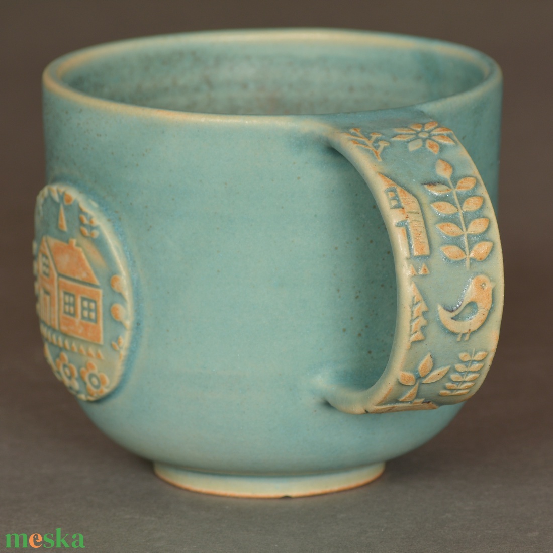 Kerámia bögre, skandináv stílus (türkiz) - otthon & életmód - konyhafelszerelés, tálalás - tálalás - bögre & csésze - Meska.hu