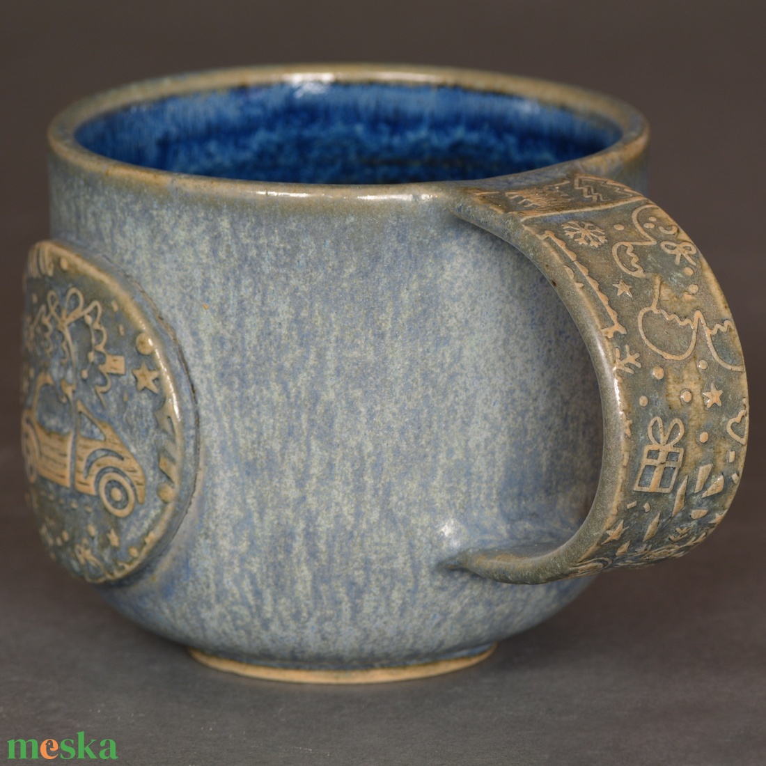 Kerámia bögre, karácsonyi hangulat(kék) - otthon & életmód - konyhafelszerelés, tálalás - tálalás - bögre & csésze - Meska.hu Kerámia bögre, karácsonyi hangulat(kék) - otthon & életmód - konyhafelszerelés, tálalás - tálalás - bögre & csésze - Meska.hu