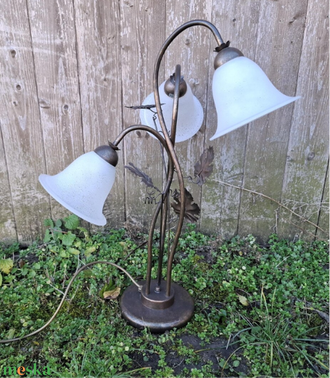 Nagy asztali viragos lampa, regi lampa - otthon & életmód - lámpa - asztali lámpa - Meska.hu