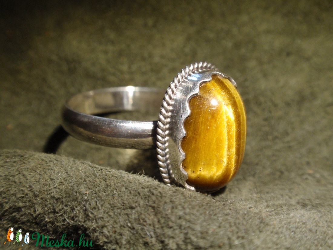 Tigrisszem ezüst gyűrű - ékszer - gyűrű - szoliter gyűrű - Meska.hu