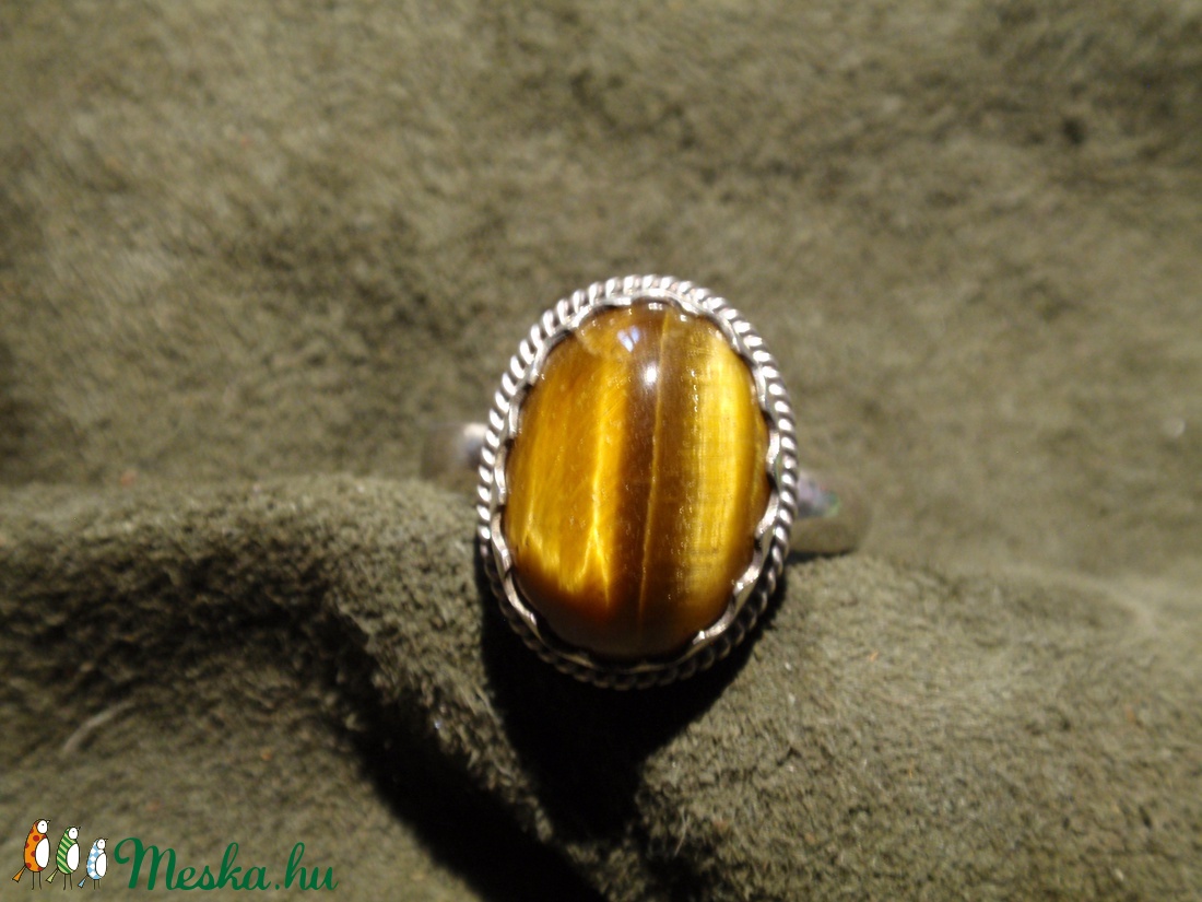 Tigrisszem ezüst gyűrű - ékszer - gyűrű - szoliter gyűrű - Meska.hu