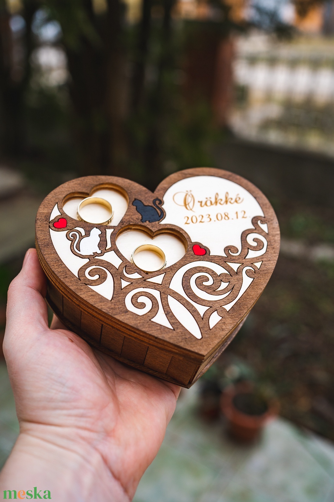 Esküvői gyűrűtálca emlékőrzővel - esküvő - kiegészítők - gyűrűtartó & gyűrűpárna - Meska.hu