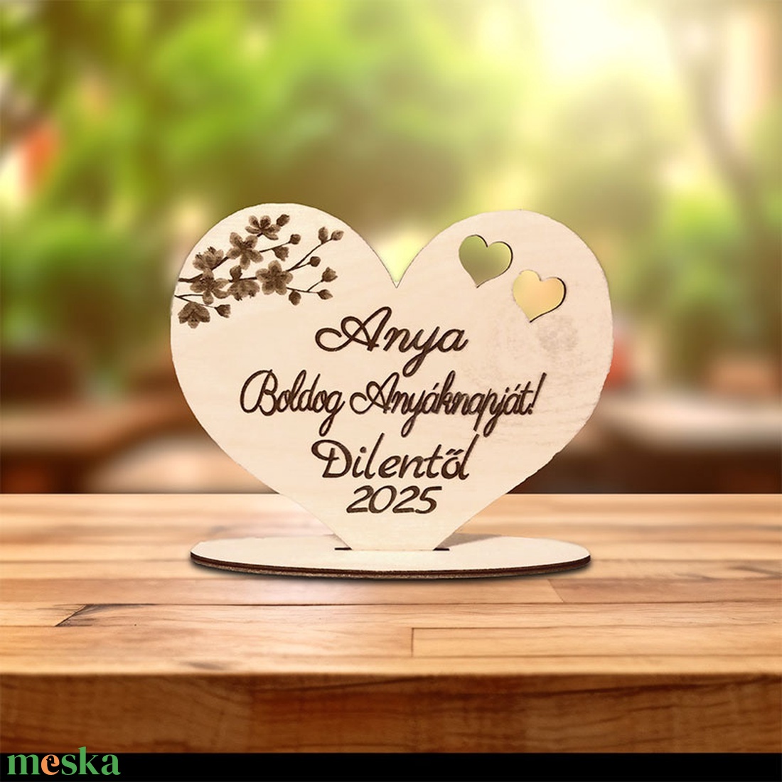 Anyának szív alakú talpas dísz - otthon & életmód - dekoráció - asztal és polc dekoráció - asztaldísz - Meska.hu