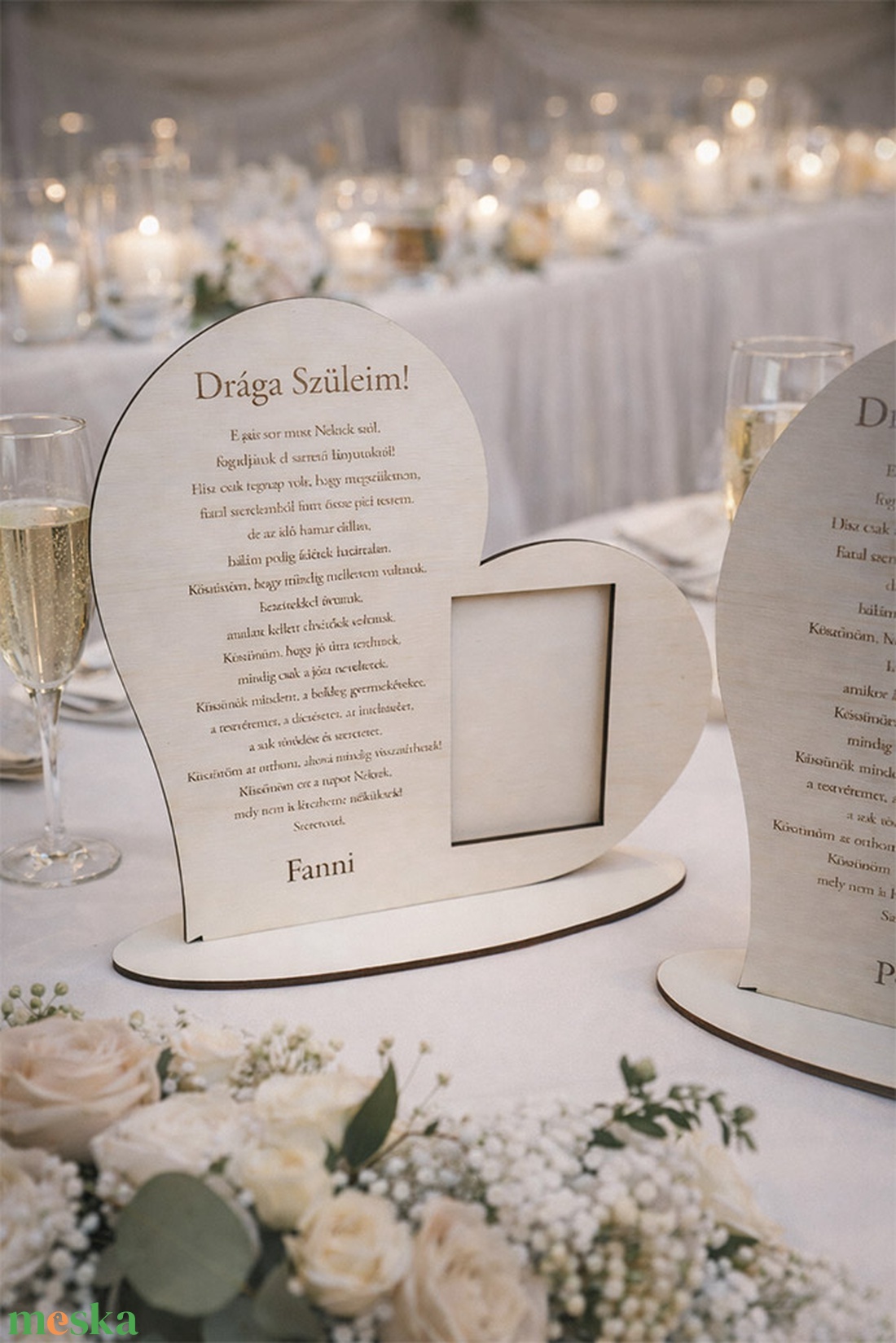Esküvői szülő köszöntők + esküvői írott fa felirat  - esküvő - dekoráció - helyszíni dekor - Meska.hu