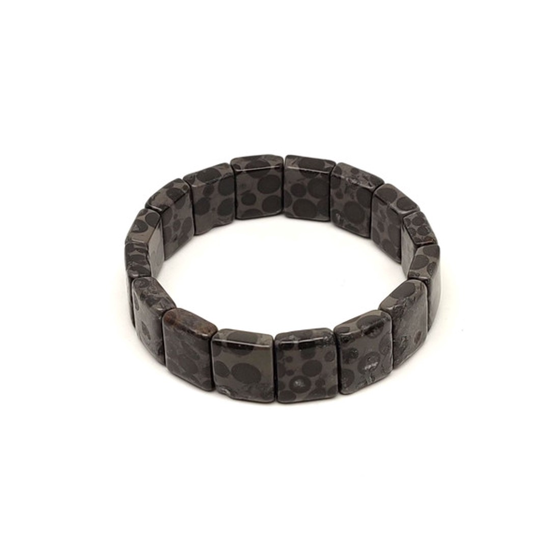 Szürke leopárd kő téglalap ásvány karkötő 16�13mm - ékszer - karkötő - ásványkarkötő - Meska.hu