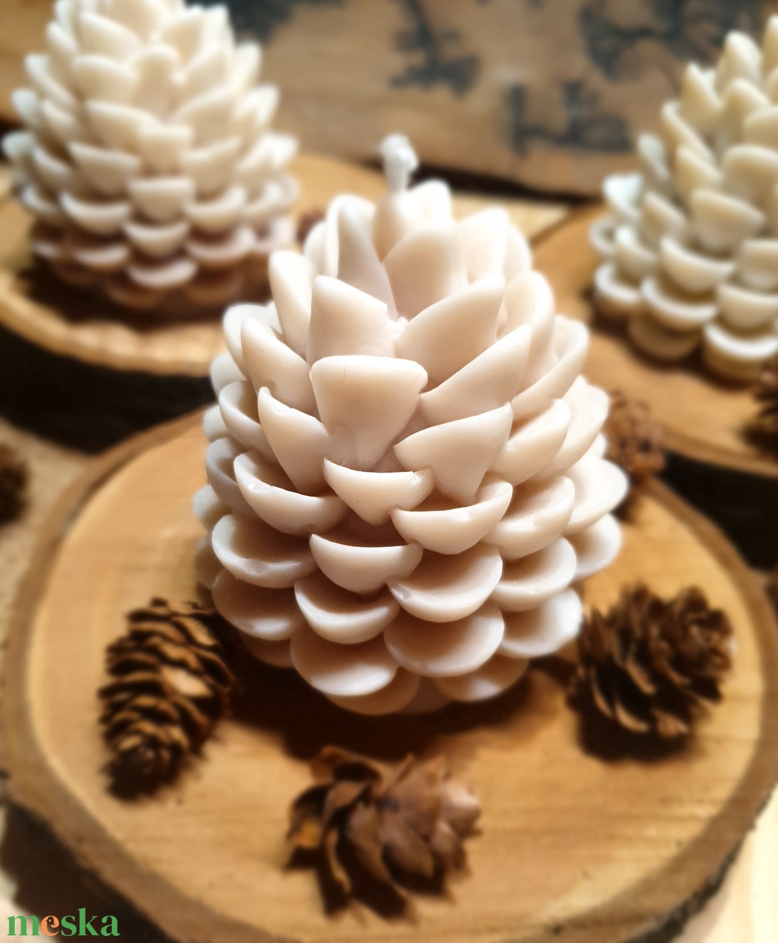 Szójaviasz gyertya toboz alakú - kellékek & szerszámok - dekorációs kellékek - dekorációs gyertya - Meska.hu