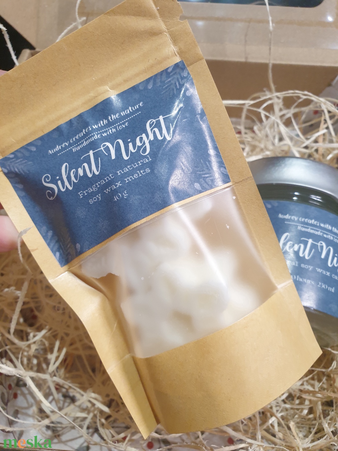 Karácsonyi ajándékdoboz, szójaviasz gyertya és illatviasz - karácsony - karácsonyi lakásdekoráció - karácsonyi illatgyertya, mécses - Meska.hu