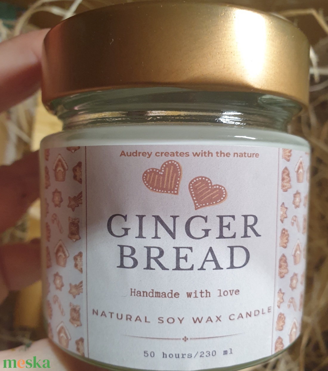 Karácsonyi ajándékdoboz, szójaviasz gyertya és mézi alakú gyertya - karácsony - karácsonyi lakásdekoráció - karácsonyi illatgyertya, mécses - Meska.hu