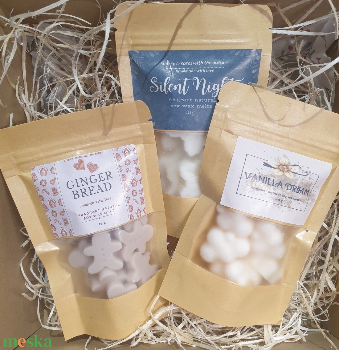 Karácsonyi ajándékdoboz, különleges illatviasz válogatással - karácsony - karácsonyi lakásdekoráció - karácsonyi illatgyertya, mécses - Meska.hu