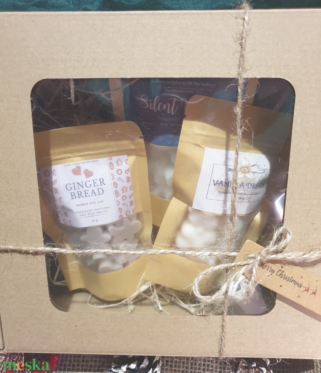 Karácsonyi ajándékdoboz, különleges illatviasz válogatással - karácsony - karácsonyi lakásdekoráció - karácsonyi illatgyertya, mécses - Meska.hu