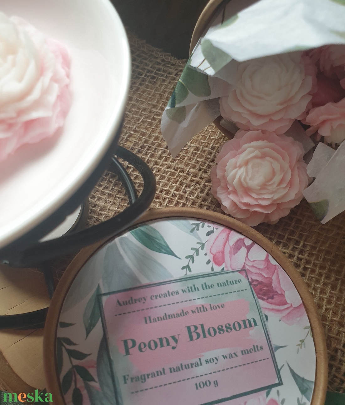 Illatviasz-Peony Blossom 100g - otthon & életmód - gyertya, illat, aroma - illatviasz - Meska.hu