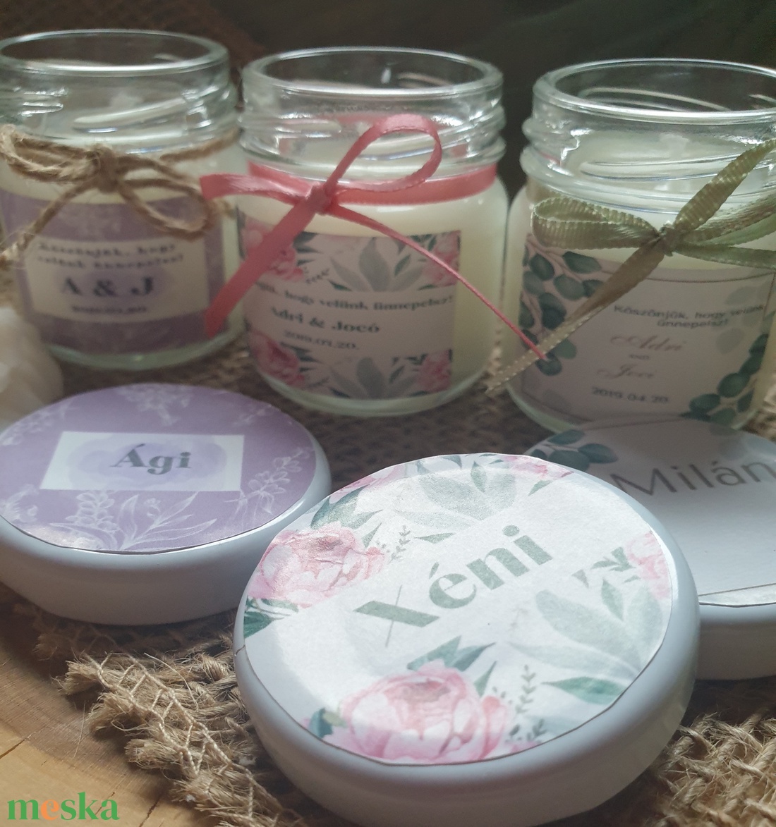 Köszönetajándék,szójaviasz gyertya,esküvő ültető, szabadon variálható 42ml - esküvő - dekoráció - gyertya & gyertyatartó - Meska.hu