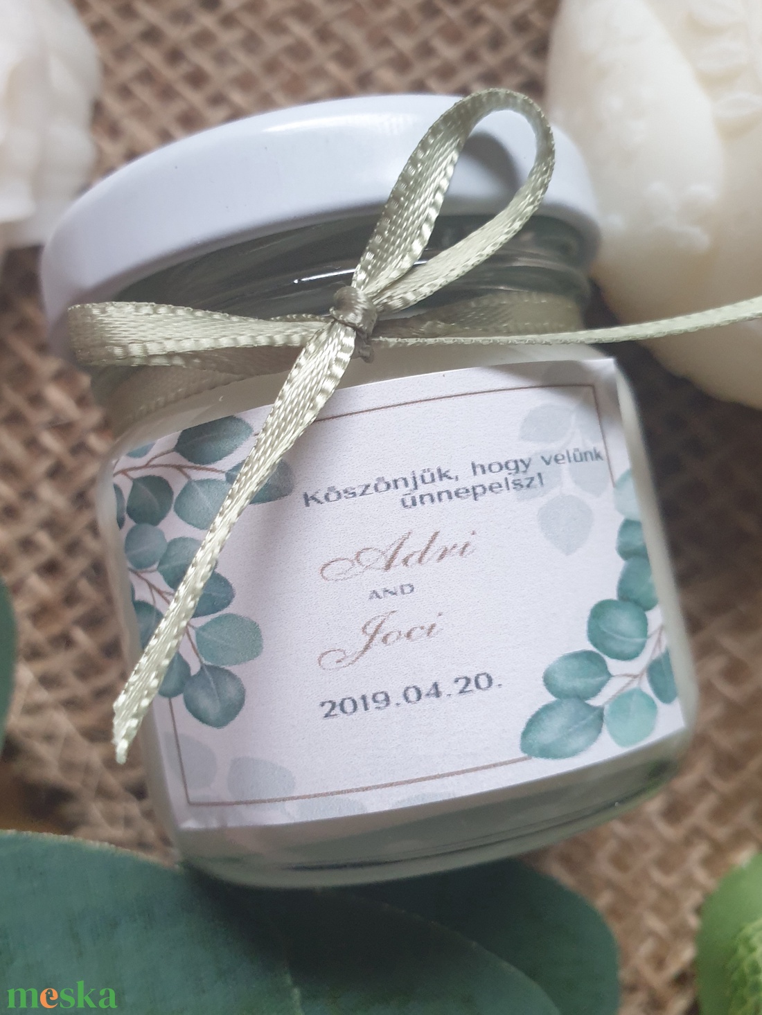 Köszönetajándék,szójaviasz gyertya,esküvő ültető, vanilia illattal, 42ml - esküvő - dekoráció - gyertya & gyertyatartó - Meska.hu