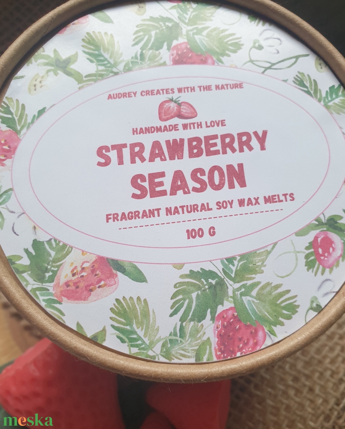 Illatviasz-Strawberry season 100g - otthon & életmód - gyertya, illat, aroma - illatviasz - Meska.hu