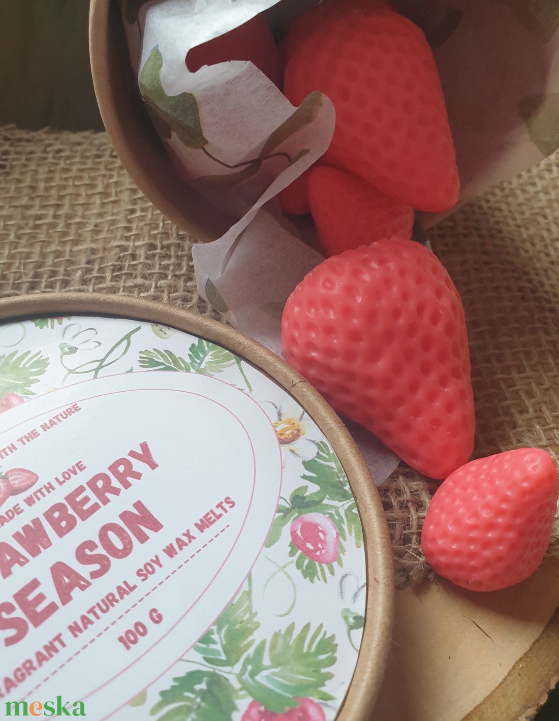 Illatviasz-Strawberry season 100g - otthon & életmód - gyertya, illat, aroma - illatviasz - Meska.hu