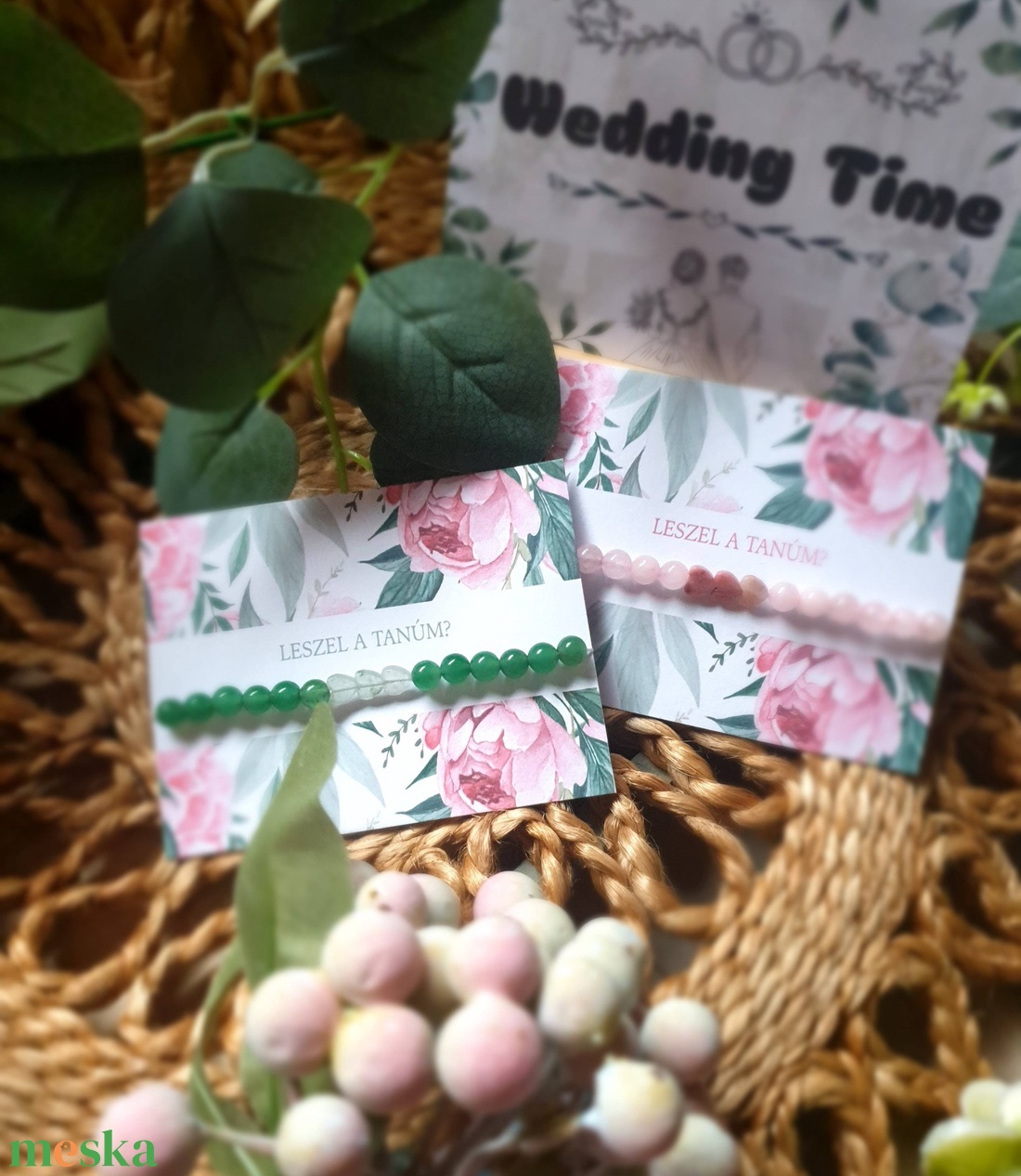 Tanú felkérő ásványkarkötő kártyával - ékszer - karkötő - ásványkarkötő - Meska.hu