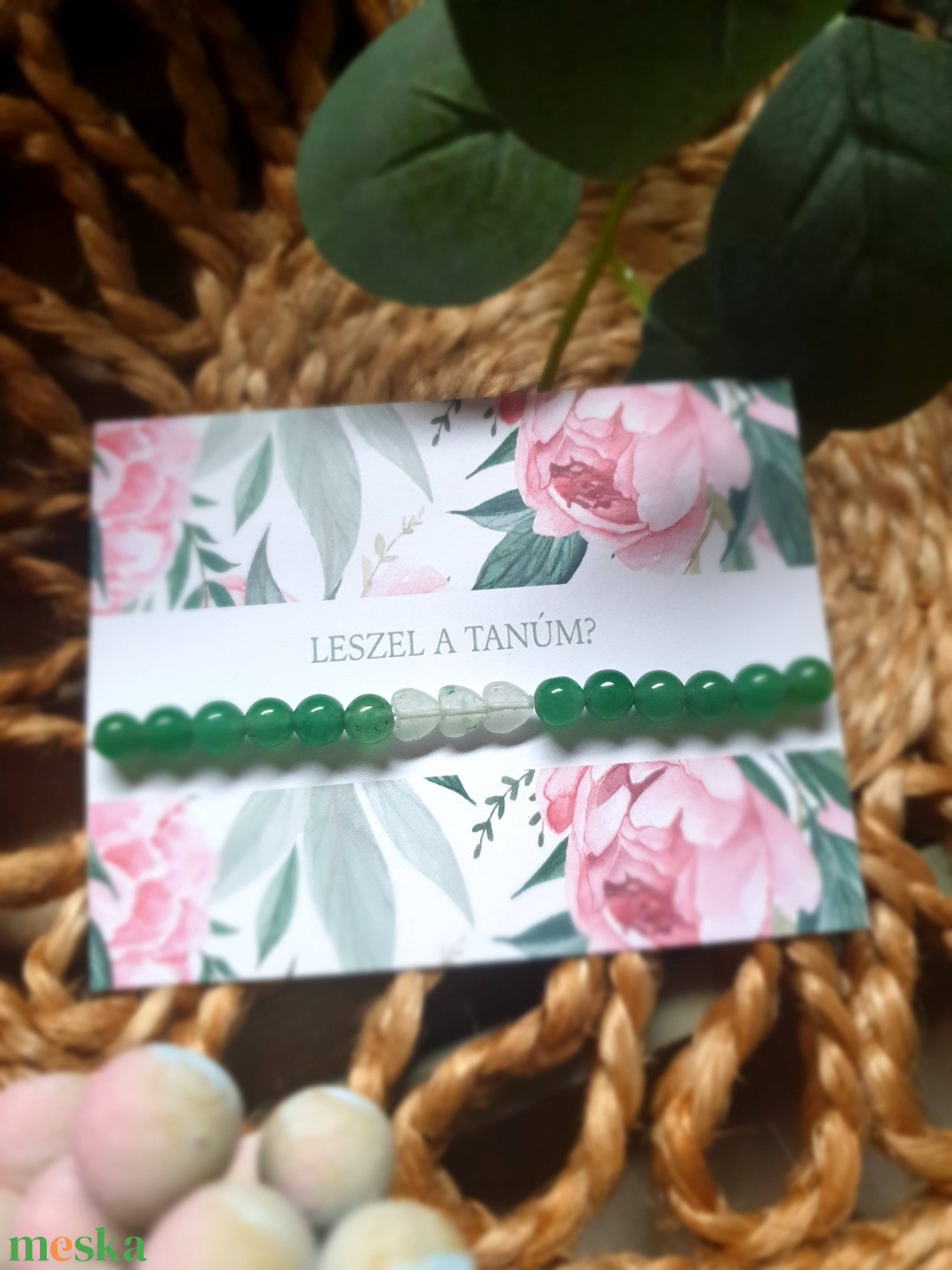 Tanú felkérő ásványkarkötő kártyával - ékszer - karkötő - ásványkarkötő - Meska.hu