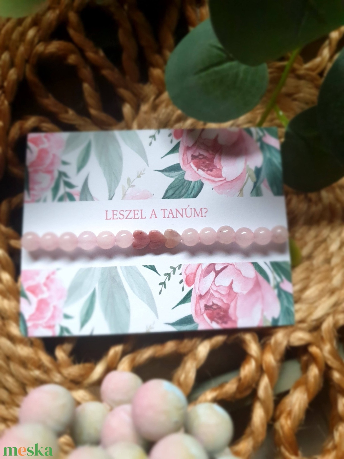 Tanú felkérő ásványkarkötő kártyával - ékszer - karkötő - ásványkarkötő - Meska.hu