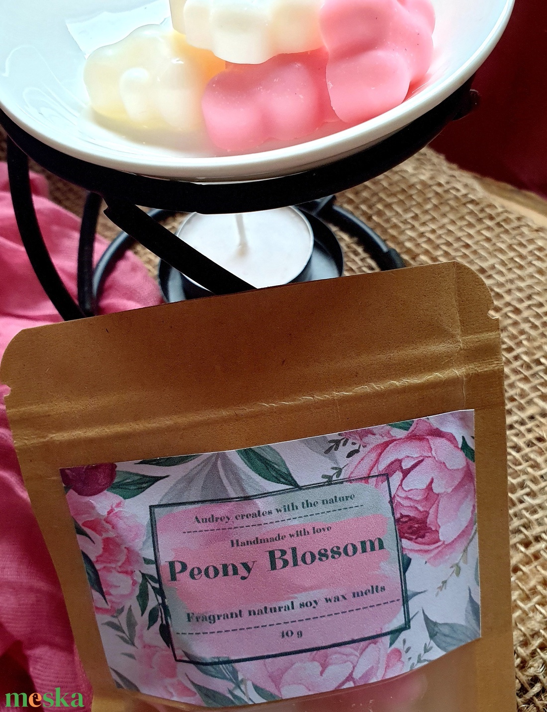 Illatviasz-Peony Blossom - otthon & életmód - gyertya, illat, aroma - illatviasz - Meska.hu