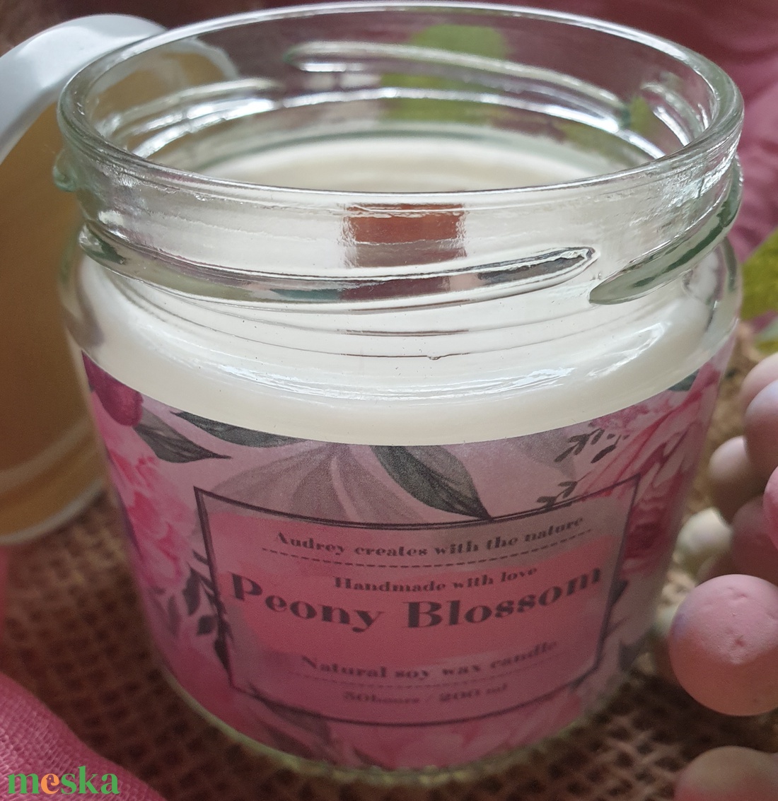 Peony Blossom - otthon & életmód - gyertya, illat, aroma - gyertya - Meska.hu