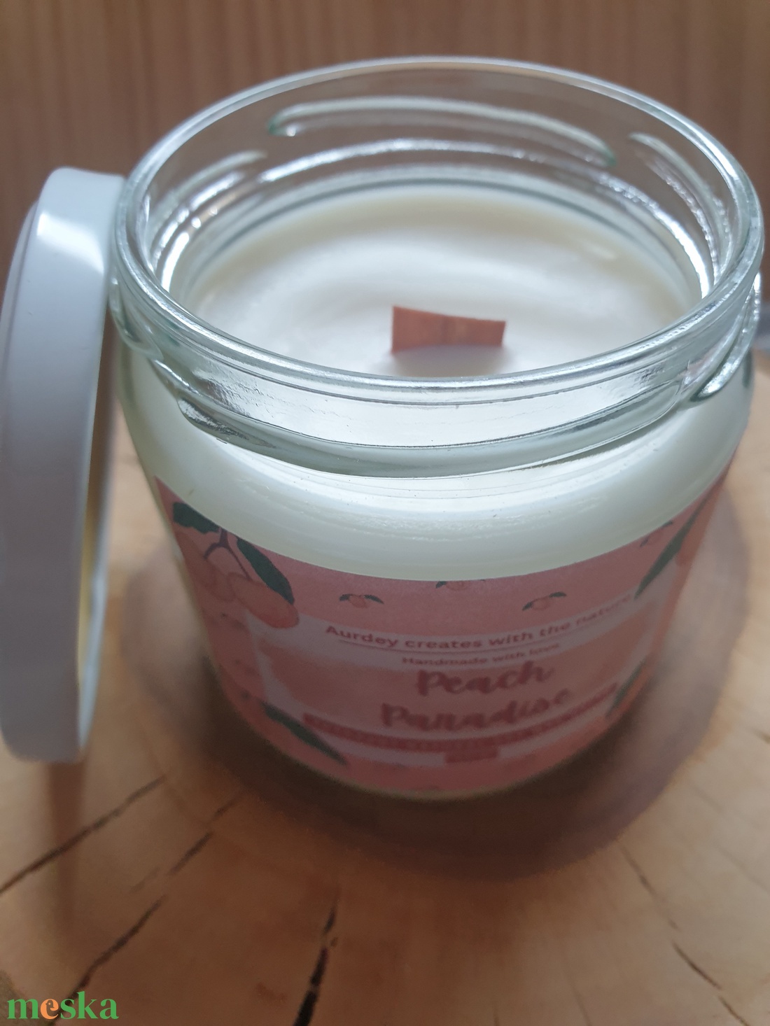 Természetes szójaviasz gyertya-Peach Paradise - otthon & életmód - gyertya, illat, aroma - gyertya - Meska.hu