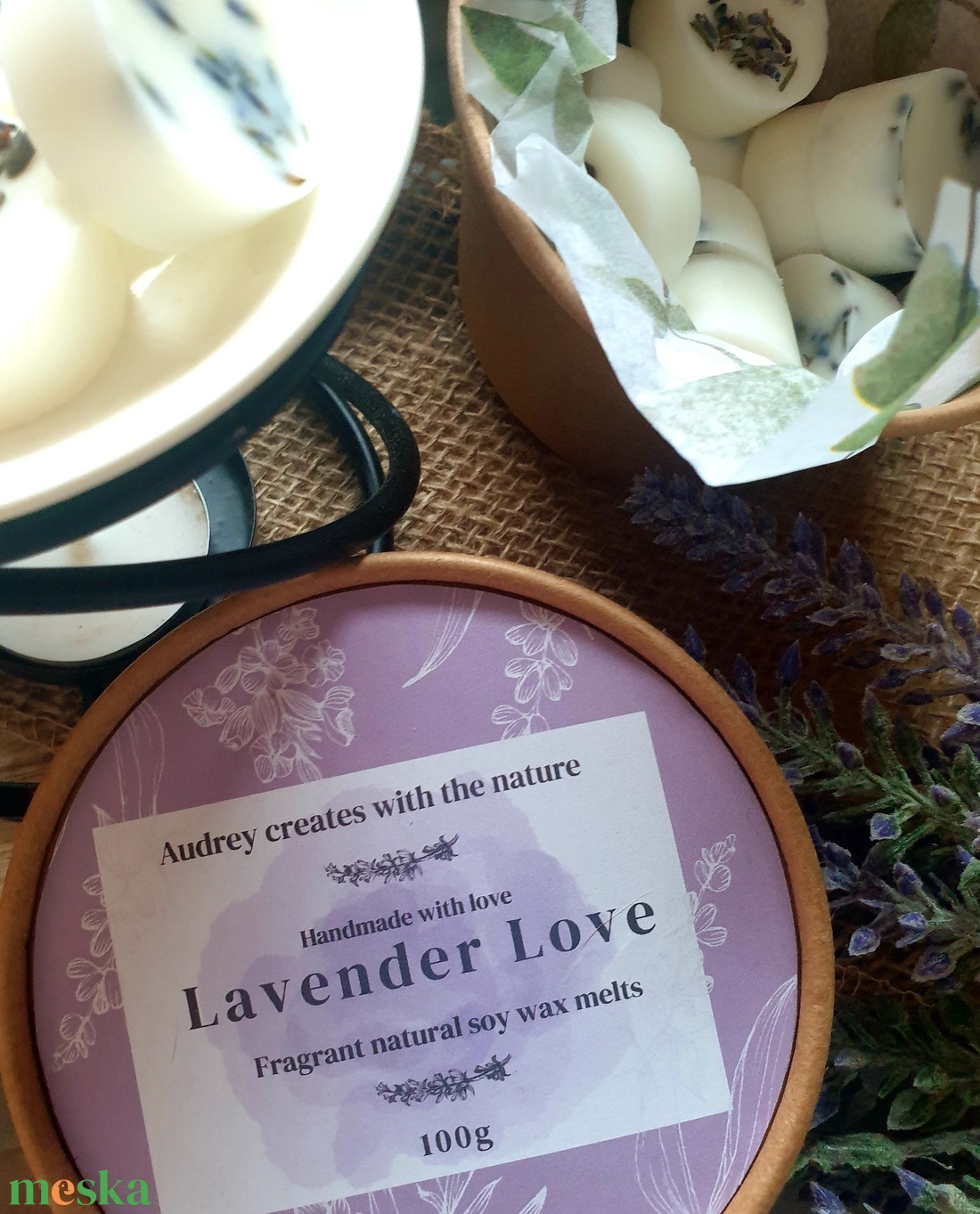 Illatviasz-Lavender Love 100g - otthon & életmód - gyertya, illat, aroma - illatviasz - Meska.hu
