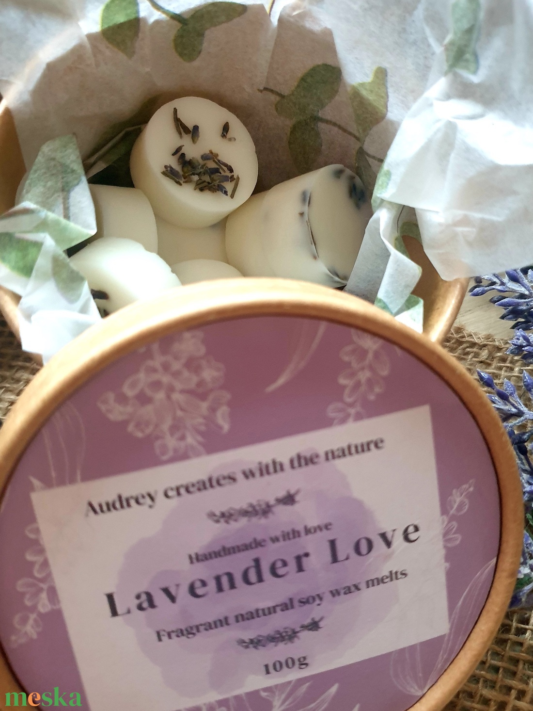 Illatviasz-Lavender Love 100g - otthon & életmód - gyertya, illat, aroma - illatviasz - Meska.hu
