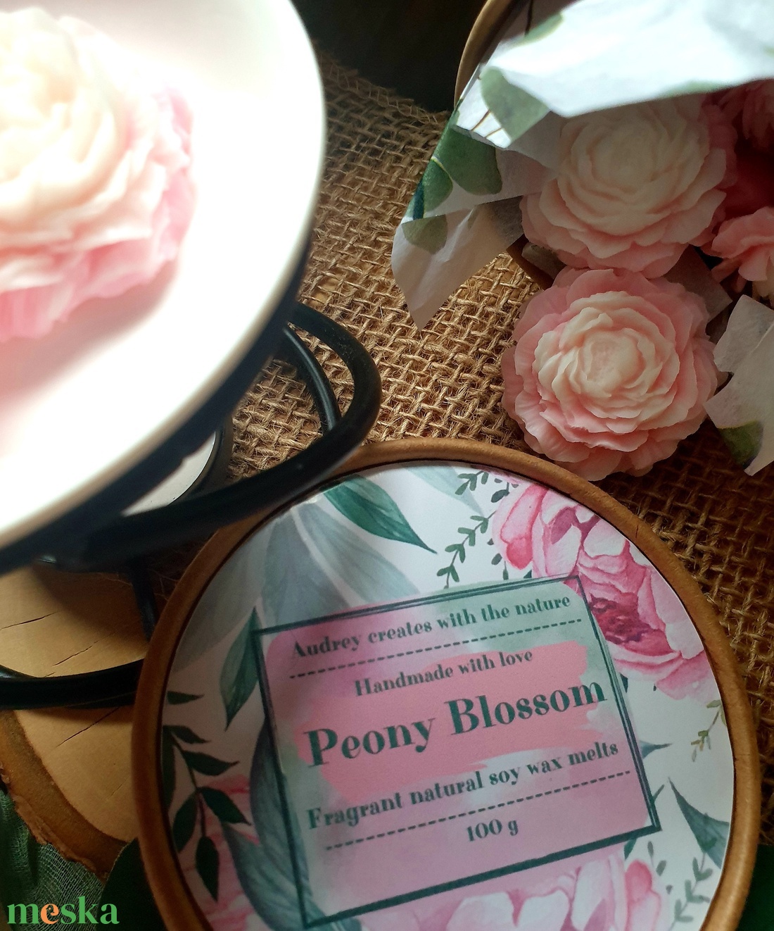 Illatviasz-Peony Blossom 100g - otthon & életmód - gyertya, illat, aroma - illatviasz - Meska.hu