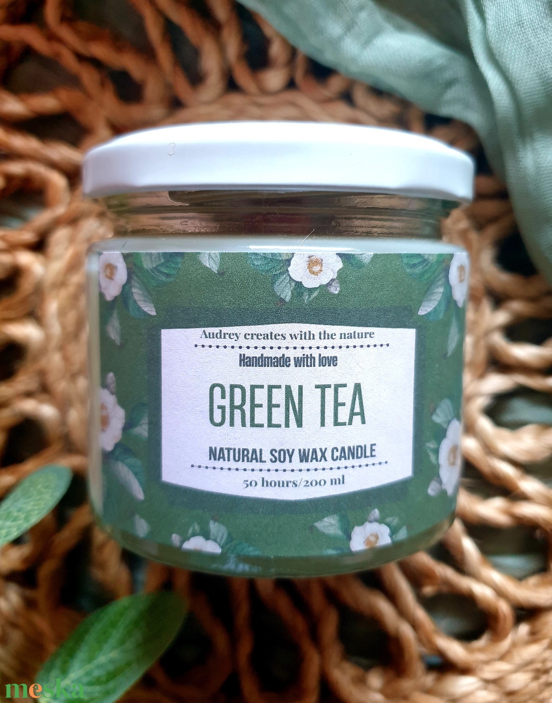 Természetes szójaviasz gyertya-Green Tea - otthon & életmód - gyertya, illat, aroma - gyertya - Meska.hu