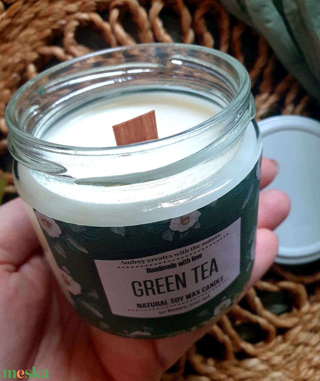 Természetes szójaviasz gyertya-Green Tea - otthon & életmód - gyertya, illat, aroma - gyertya - Meska.hu
