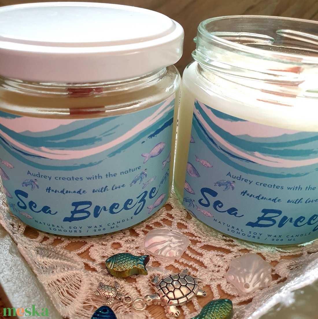 Természetes szójaviasz gyertya-Sea Breeze - otthon & életmód - gyertya, illat, aroma - gyertya - Meska.hu