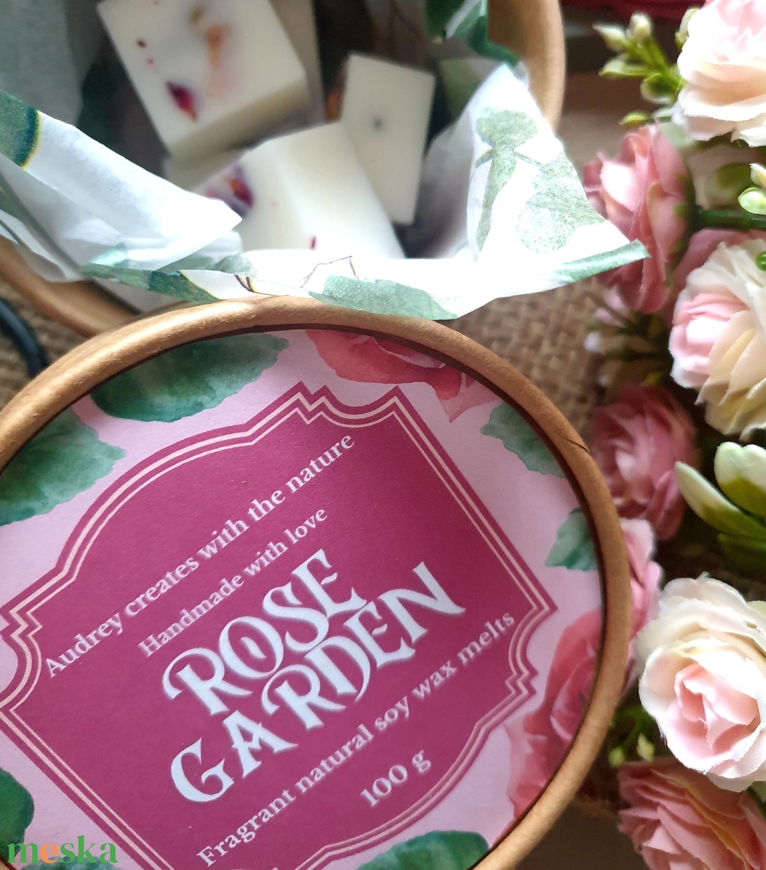 Illatviasz-Rose Garden 100g - otthon & életmód - gyertya, illat, aroma - illatviasz - Meska.hu