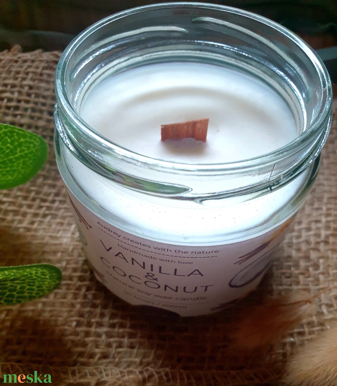 Természetes szójaviasz gyertya-Vanilla Coconut - otthon & életmód - gyertya, illat, aroma - gyertya - Meska.hu