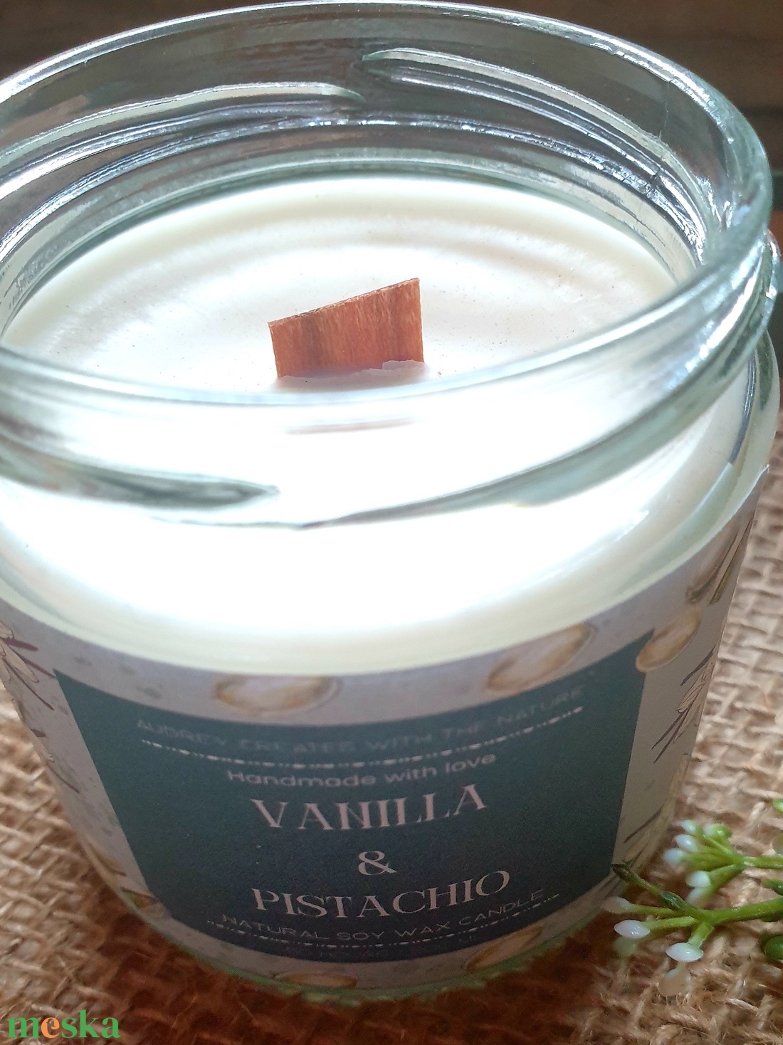 Természetes szójaviasz gyertya-Vanilla Pistachio - otthon & életmód - gyertya, illat, aroma - gyertya - Meska.hu