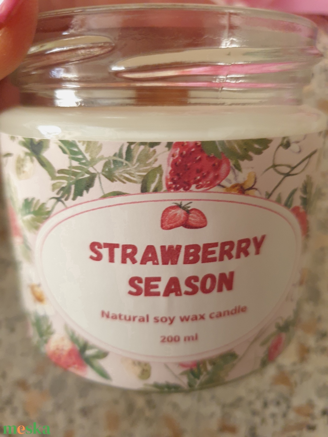 Természetes szójaviasz gyertya-Strawberry Season - otthon & életmód - gyertya, illat, aroma - gyertya - Meska.hu