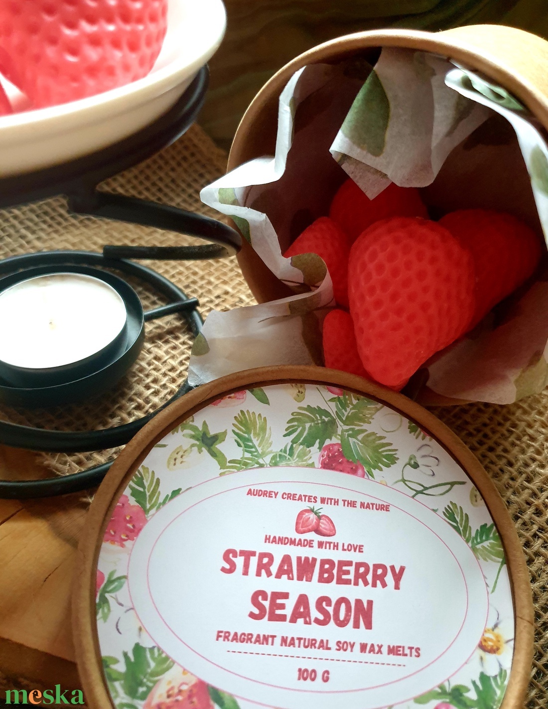 Illatviasz-Strawberry season 100g - otthon & életmód - gyertya, illat, aroma - illatviasz - Meska.hu
