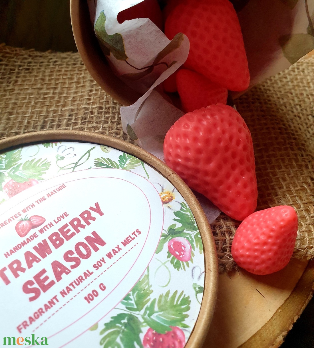 Illatviasz-Strawberry season 100g - otthon & életmód - gyertya, illat, aroma - illatviasz - Meska.hu